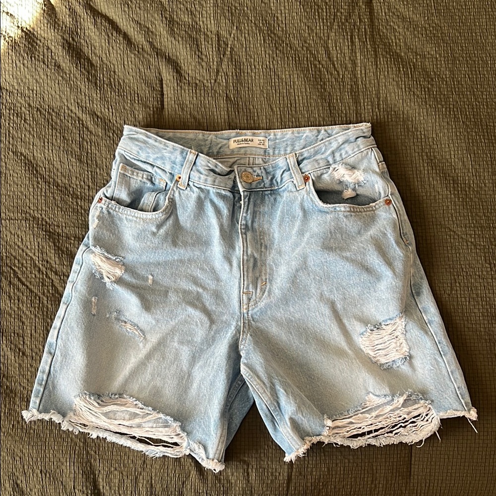 Distressed Denim Shorts